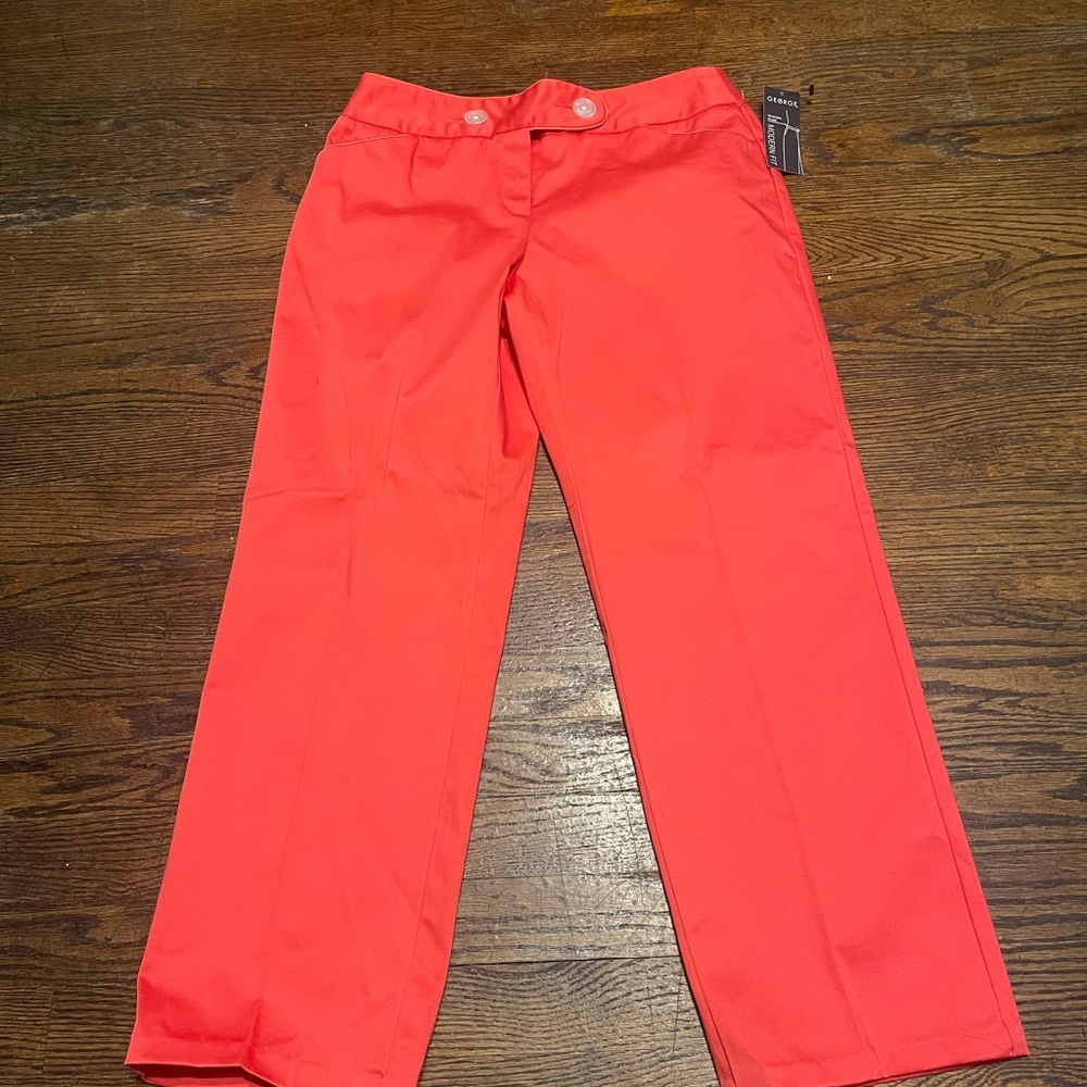 George women’s casual Wide-Leg High-Rise size 6 Pants in Coral NWT - Picture 13 of 15